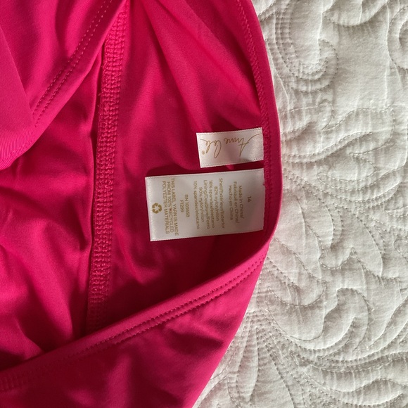 Boston Proper Pink One-Piece Swimsuit with Ruched Details - Picture 5 of 6